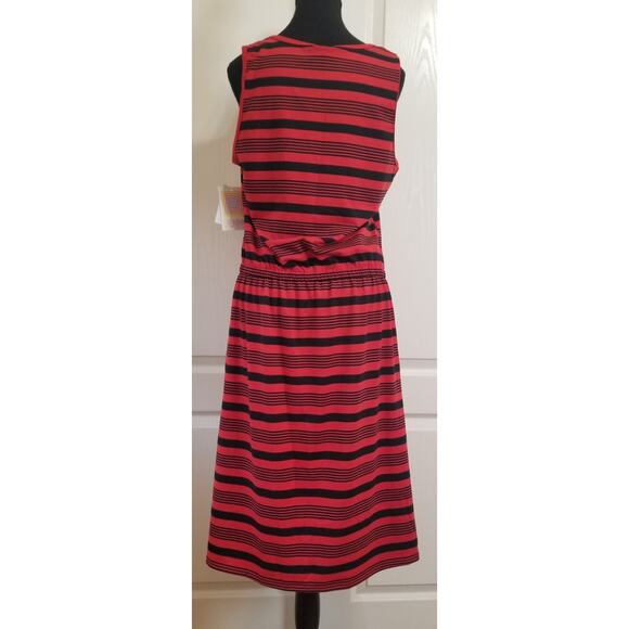 NWT's LuLaRoe Black & Red Striped "Summer" Career Casual Tank Sun Dress Size XL - Picture 3 of 7